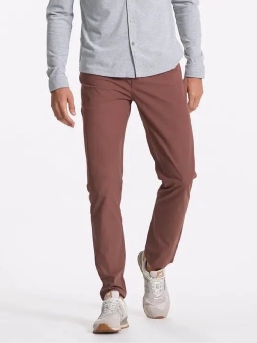 Vuori Meta Pant Athletic Slim Fit Trousers Brown Red